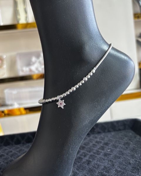 Silver chain payal with a small star charm